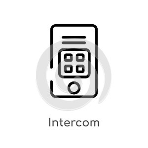 outline intercom vector icon. isolated black simple line element illustration from smart house concept. editable vector stroke