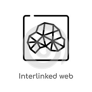 outline interlinked web vector icon. isolated black simple line element illustration from web concept. editable vector stroke