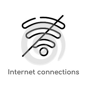 outline internet connections off vector icon. isolated black simple line element illustration from ultimate glyphicons concept. photo