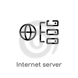 outline internet server vector icon. isolated black simple line element illustration from computer concept. editable vector stroke