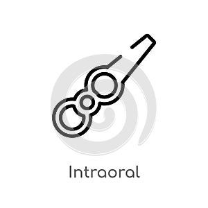 outline intraoral vector icon. isolated black simple line element illustration from dentist concept. editable vector stroke