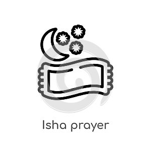 outline isha prayer vector icon. isolated black simple line element illustration from signs concept. editable vector stroke isha