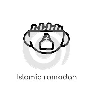 outline islamic ramadan vector icon. isolated black simple line element illustration from religion-2 concept. editable vector