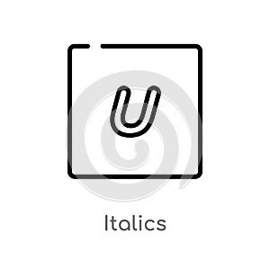 outline italics vector icon. isolated black simple line element illustration from user interface concept. editable vector stroke photo
