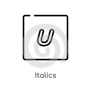 outline italics vector icon. isolated black simple line element illustration from user interface concept. editable vector stroke