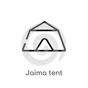 outline jaima tent vector icon. isolated black simple line element illustration from travel concept. editable vector stroke jaima