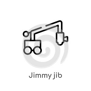 outline jimmy jib vector icon. isolated black simple line element illustration from cinema concept. editable vector stroke jimmy