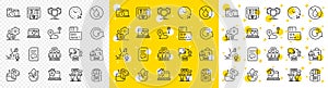 Outline Job, Seo laptop and Time management line icons. For web app. Vector