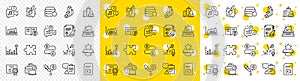 Outline Journey, Clipboard and Efficacy line icons. For web app. Vector