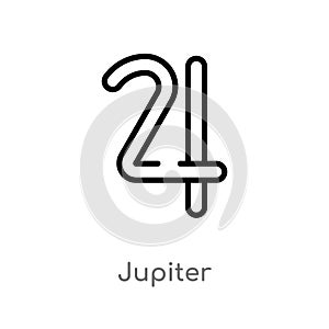 outline jupiter vector icon. isolated black simple line element illustration from zodiac concept. editable vector stroke jupiter