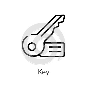 outline key vector icon. isolated black simple line element illustration from gdpr concept. editable vector stroke key icon on