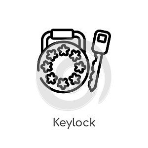 outline keylock vector icon. isolated black simple line element illustration from gdpr concept. editable vector stroke keylock