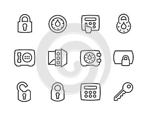 Outline Keys and Locks Icons