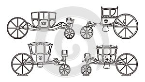 Outline king carriages or vintage chariote set