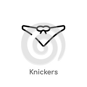 outline knickers vector icon. isolated black simple line element illustration from clothes concept. editable vector stroke