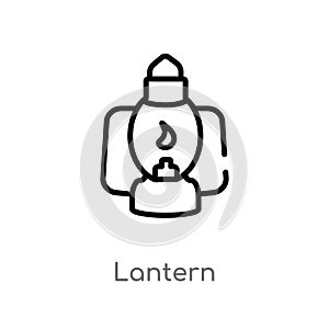 outline lantern vector icon. isolated black simple line element illustration from summer concept. editable vector stroke lantern