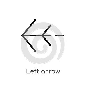 outline left arrow vector icon. isolated black simple line element illustration from arrows 2 concept. editable vector stroke left