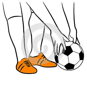 Outline Legs of a Soccer Player