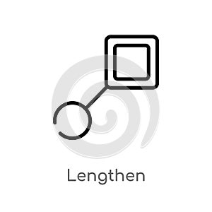 outline lengthen vector icon. isolated black simple line element illustration from geometry concept. editable vector stroke