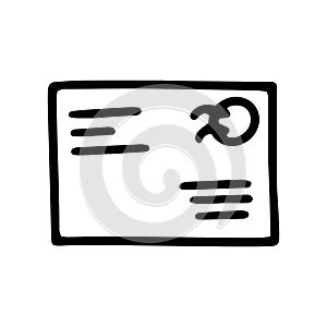 letter line vector doodle simple icon design