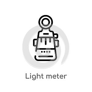 outline light meter vector icon. isolated black simple line element illustration from photography concept. editable vector stroke