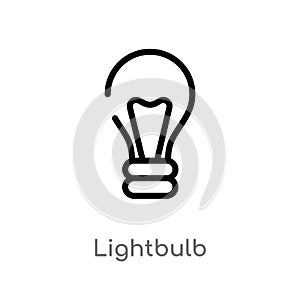 outline lightbulb vector icon. isolated black simple line element illustration from smart house concept. editable vector stroke