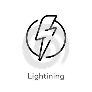 outline lightining vector icon. isolated black simple line element illustration from web navigation concept. editable vector photo