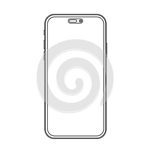 Outline line new trendy version of phone mockup for any project photo