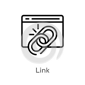 outline link vector icon. isolated black simple line element illustration from search engine optimization concept. editable vector