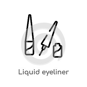 outline liquid eyeliner vector icon. isolated black simple line element illustration from fashion concept. editable vector stroke