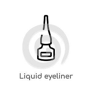 outline liquid eyeliner vector icon. isolated black simple line element illustration from woman clothing concept. editable vector