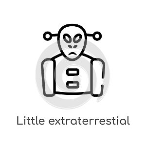 outline little extraterrestial vector icon. isolated black simple line element illustration from astronomy concept. editable