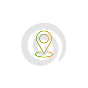 Outline location icon. GPS pointer. Map pin. Navigator guide