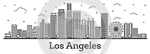 Outline Los Angeles California City Skyline with Modern Building