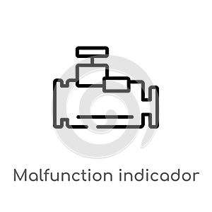 outline malfunction indicador vector icon. isolated black simple line element illustration from shapes concept. editable vector photo
