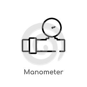 outline manometer vector icon. isolated black simple line element illustration from measurement concept. editable vector stroke