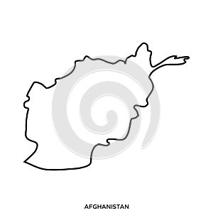 Outline map of Afghanistan vector design template. Editable Stroke.