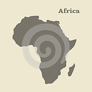 Outline map of Africa. Isolated illustration.