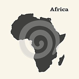 Outline map of Africa. Isolated vector illustration.