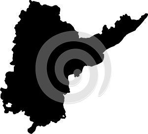 Andhra Pradesh India silhouette map with transparent background photo