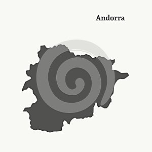 Outline map of Andorra. vector illustration.