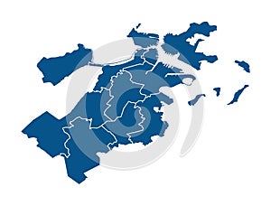 Outline map of Boston districts