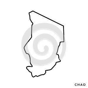 Outline map of Chad vector design template. Editable Stroke.