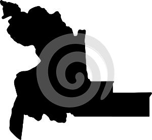 Chuquisaca Bolivia silhouette map with transparent background photo