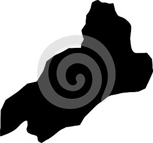 Dalaba Guinea silhouette map with transparent background