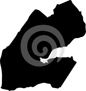 Djibouti silhouette map with transparent background photo