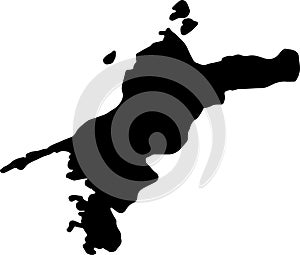 Ehime Japan silhouette map with transparent background photo