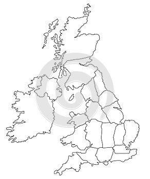 Outline map of great britain photo