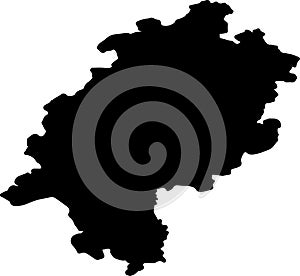 Hessen Germany silhouette map with transparent background photo
