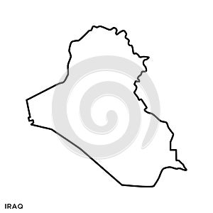 Outline map of Iraq vector design template. Editable Stroke.